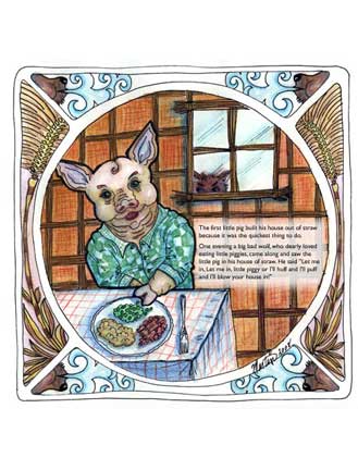 3 littel pigs illustration by wendy martin