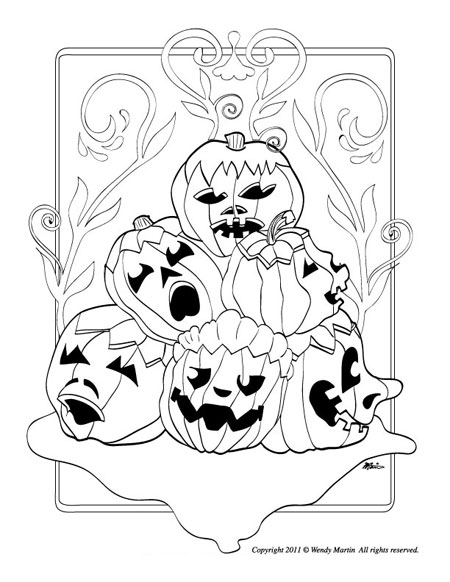 pumpkin pyramid art children's illustration