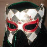 harlequin half face leather mask