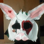 white rabbit leather mask