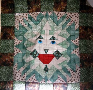 green man quilt top