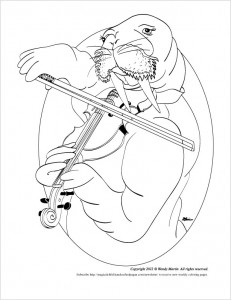 walruc coloring page copyright 2012 Wendy Martin