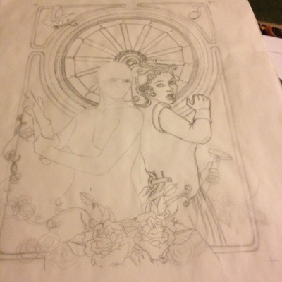 Art Nouveau WIP rough